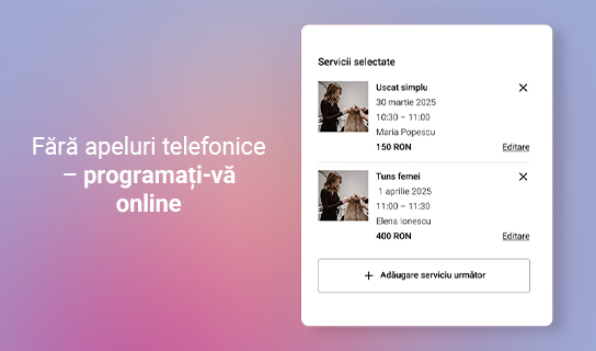 O gamă extinsă de saloane și servicii de înfrumusețare