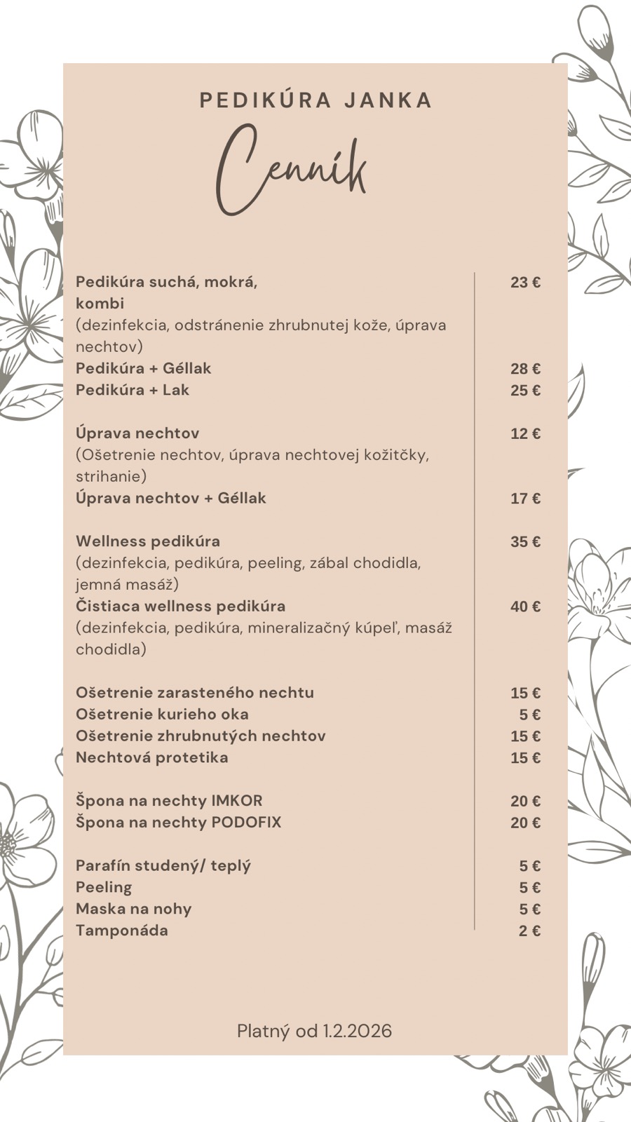 Peach and Brown Floral Makeup Artist Price List.jpg.jpeg