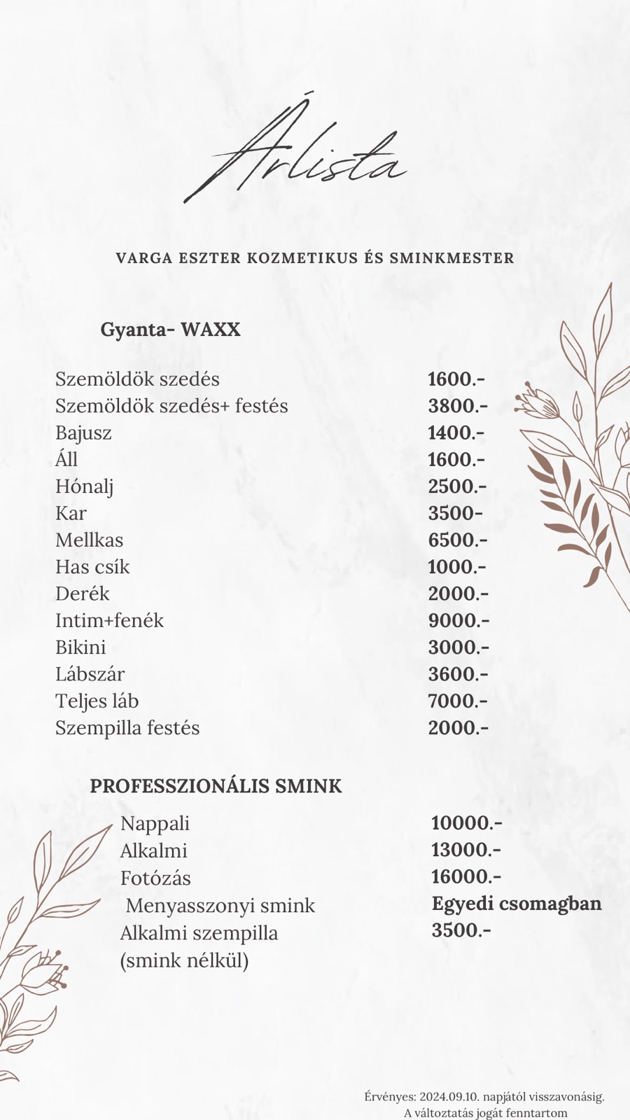 Beige Vintage Floral Makeup Price List.jpg.jpeg